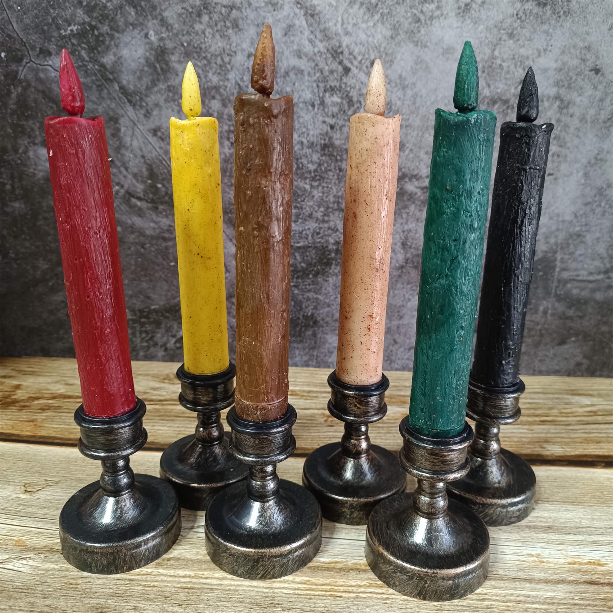 6.7 Inch Retro LED Candle, Rustic Flameless Decorative Candle, Battery Powered with Timer, Mother's Day Gift, Home Decor