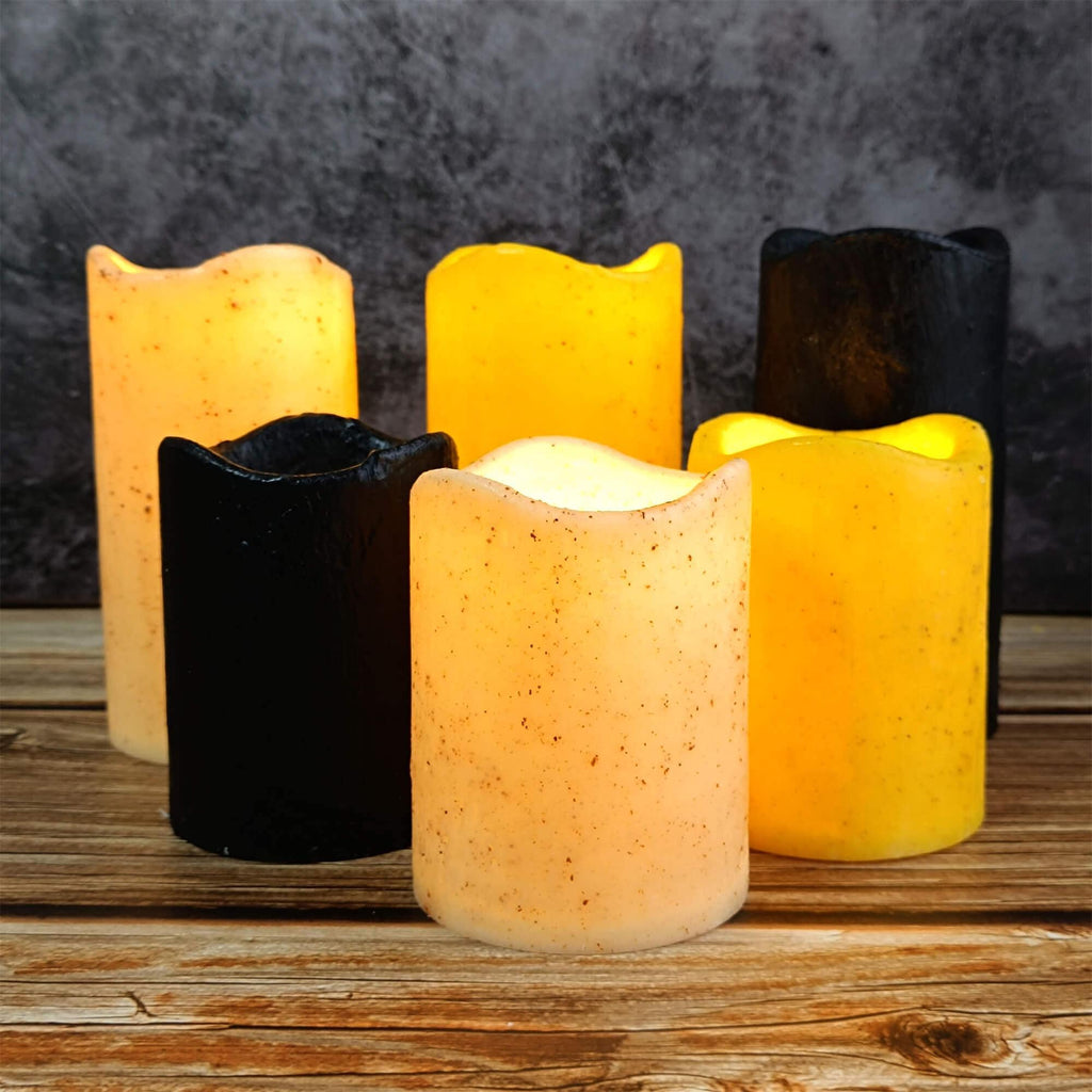 Wavy Flickering LED Flameless Candle, Pillar Battery Operated Candle, Dripless Candles, Rustic Candles, Home Decor, Gift for Christmas