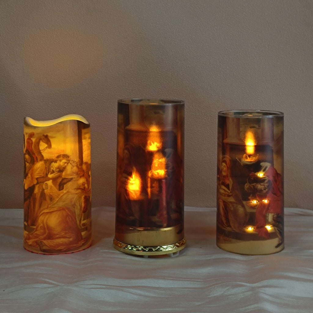 El Greco Art Flameless LED Candle Set: Spanish Renaissance Decor