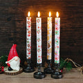 10" Christmas Flameless LED Taper Candles, Battery Timer Candles Gingerbread Man Snowman Christmas Party Decor Christmas Gift