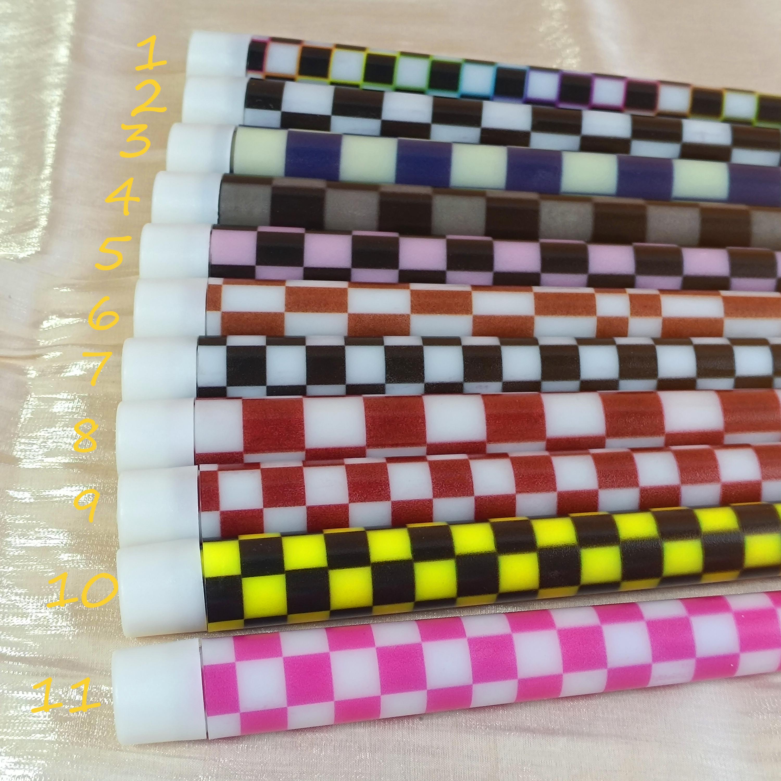 Checkerboard LED Taper Candles,Battery Timer Candles Colorful Candle stick,Flameless Home Decor Dinner Birthday Gift