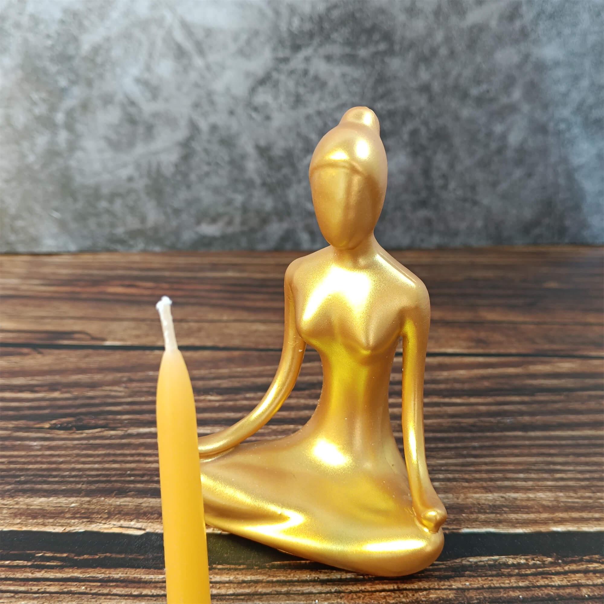 Hand-Painted Resin Yoga Statue: Serene Meditation Decor