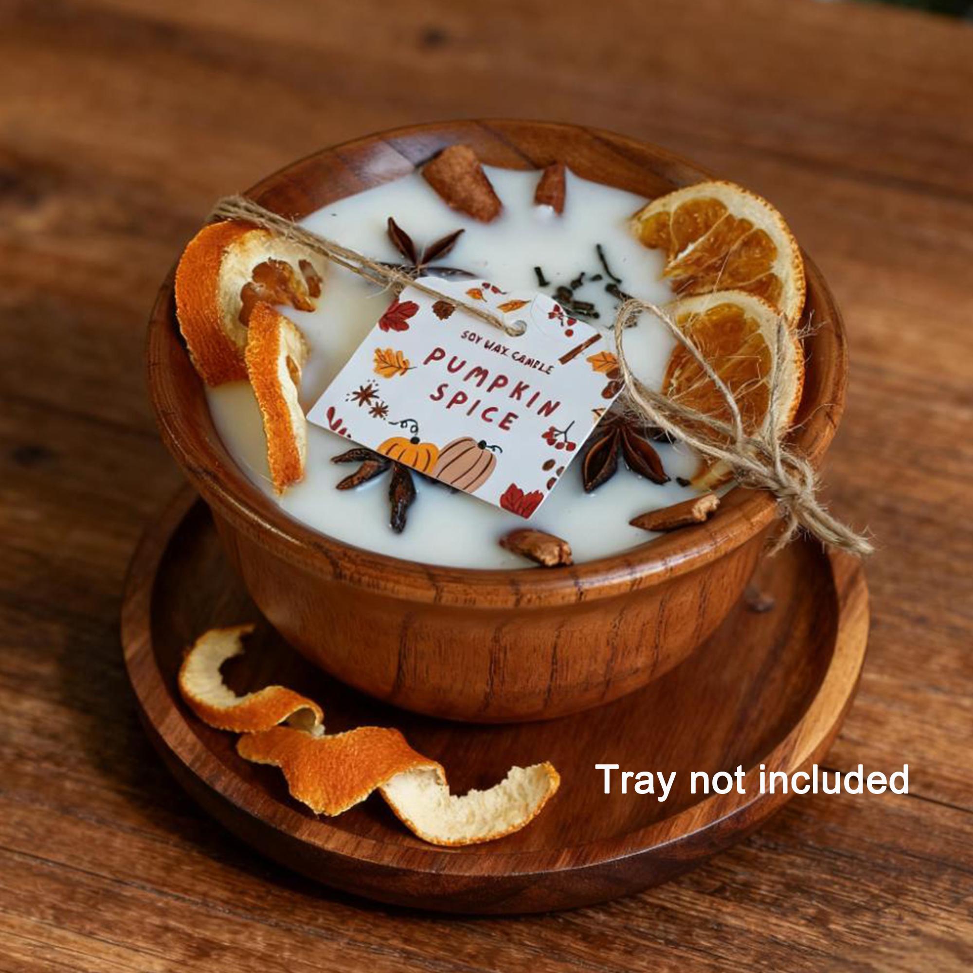 Orange Cinnamon Spice Dough Bowl Candle, Wood Wick Soy Scent Candle, Handmade Christmas & Autumn Home Decor, Thanksgiving Gift (no tray)