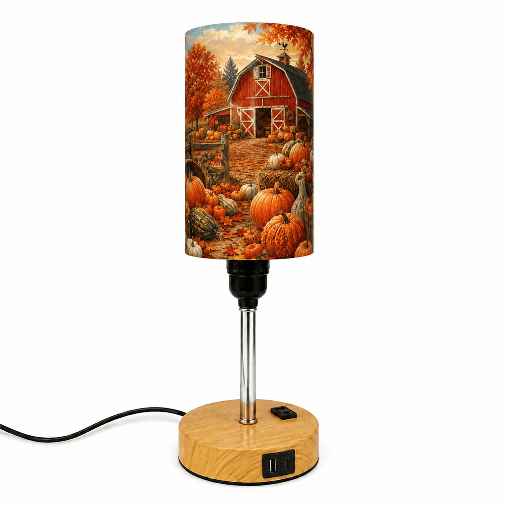 Farmhouse Pumpkin PLA Eco‑Friendly Touch Control Table Lamp🍂 3‑Color Dimmable Multi‑Function Bedside Lamp, Rustic Autumn Home Decor Gift