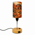 Farmhouse Pumpkin PLA Eco‑Friendly Touch Control Table Lamp🍂 3‑Color Dimmable Multi‑Function Bedside Lamp, Rustic Autumn Home Decor Gift