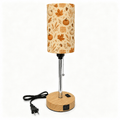 Autumn Maple & Pumpkin PLA Eco-Friendly Pull Chain Table Lamp 🎃 3 Color Dimmable Multifunctional Bedside Lamp, Fall Farmhouse Home Decor Gift