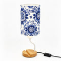 Blue & White Porcelain PLA Eco-Friendly Table Lamp 🎐 3-Button Dimmable Bedside Lamp with Phone Stand, Oriental Floral Home Decor Gift