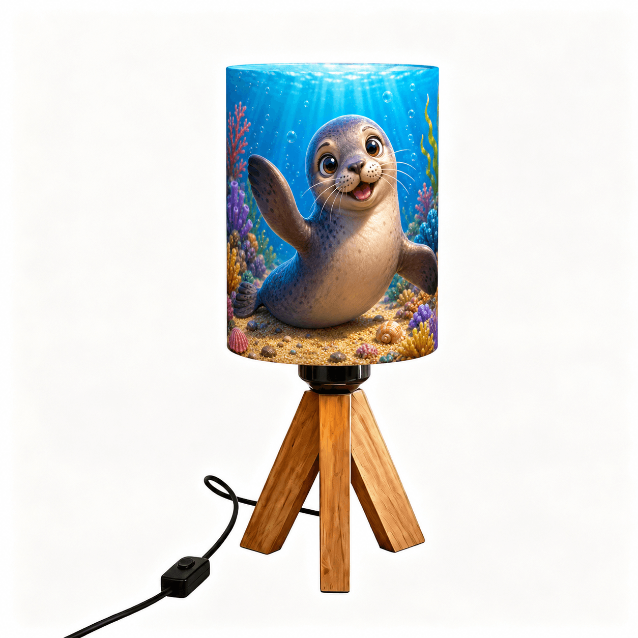 Ocean Shark Tripod PLA Eco‑Friendly Dimmable Table Lamp🌊 3‑Button Control Bedside Lamp, Marine Animal Home Decor Gift