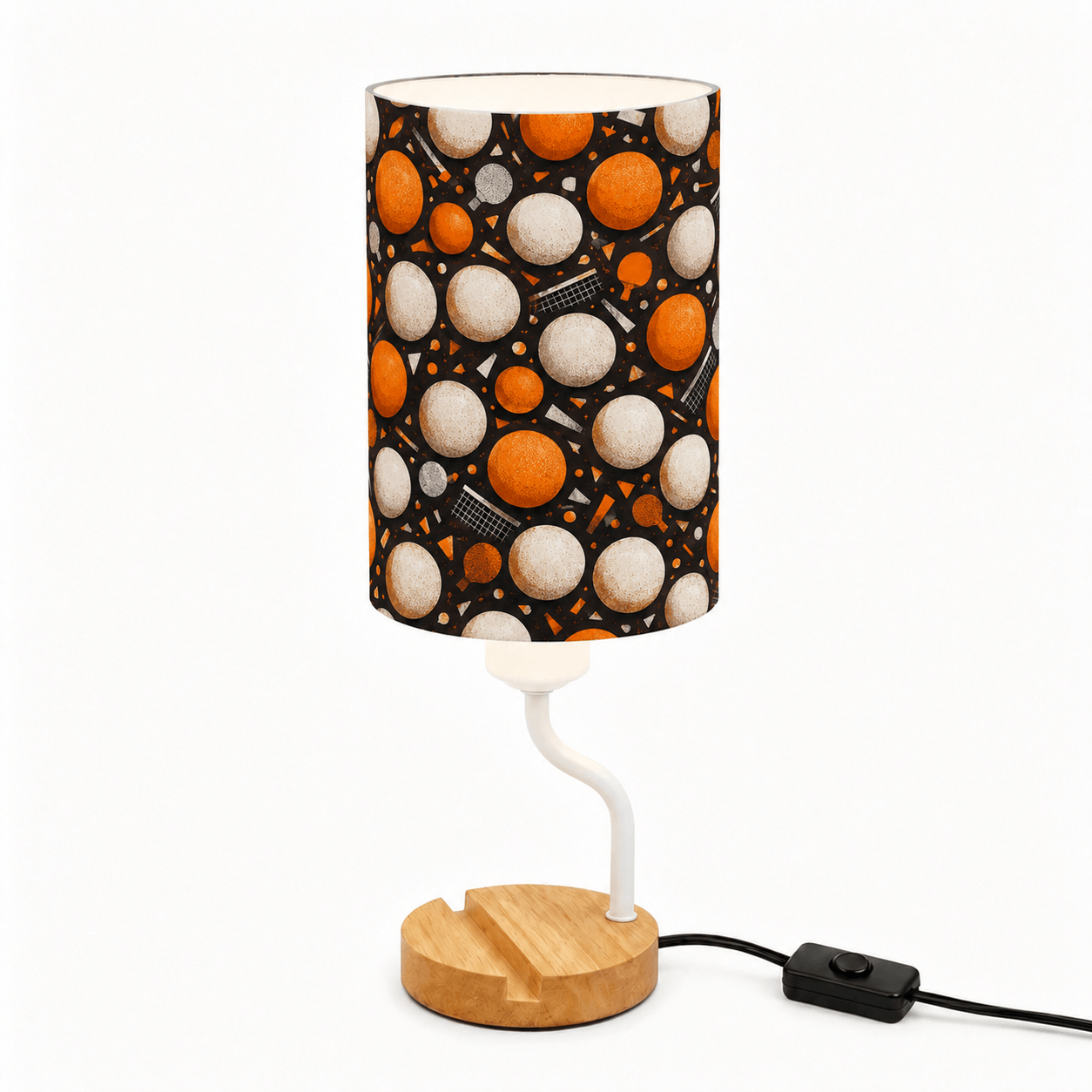 Basketball PLA Eco‑Friendly Dimmable Table Lamp📱 3‑Button Control Bedside Lamp with Phone Stand, Sports Home Decor Gift
