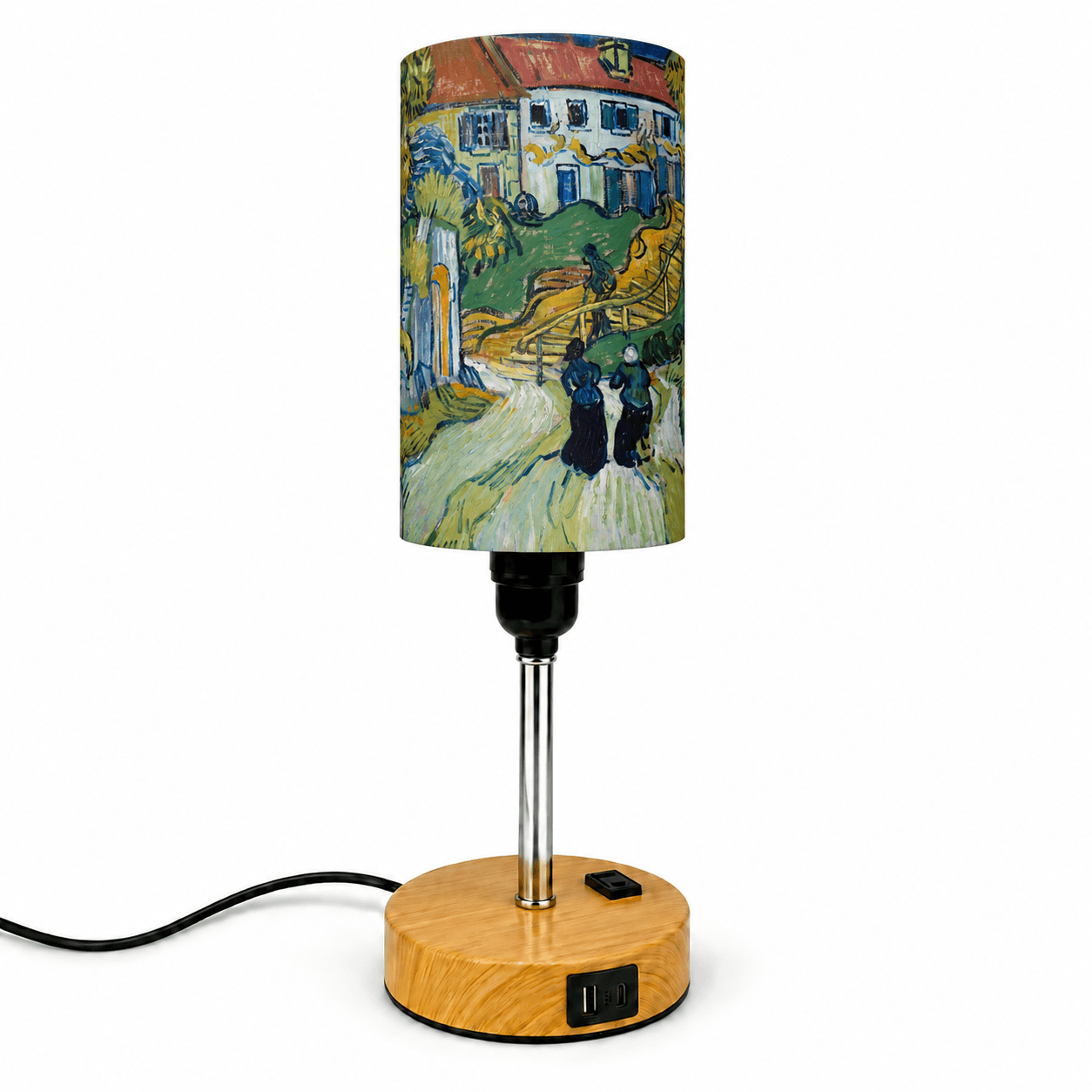 Van Gogh Sunflowers PLA Eco‑Friendly Touch Control Table Lamp🎨 3‑Color Dimmable Multi‑Function Bedside Lamp, Classic Art Home Decor Gift