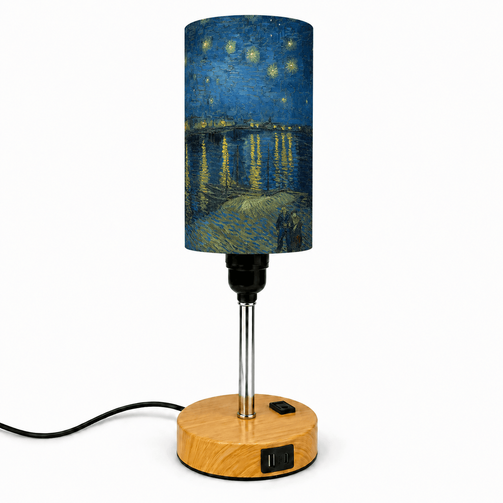Van Gogh Sunflowers PLA Eco‑Friendly Touch Control Table Lamp🎨 3‑Color Dimmable Multi‑Function Bedside Lamp, Classic Art Home Decor Gift