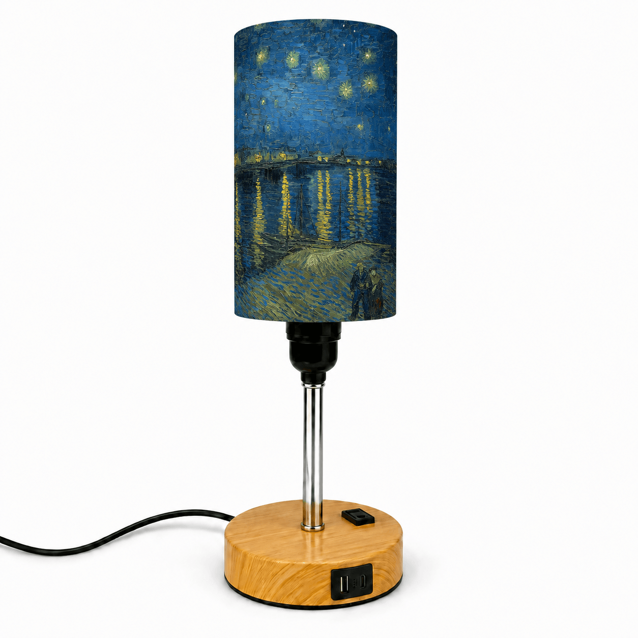 Van Gogh Sunflowers PLA Eco‑Friendly Touch Control Table Lamp🎨 3‑Color Dimmable Multi‑Function Bedside Lamp, Classic Art Home Decor Gift
