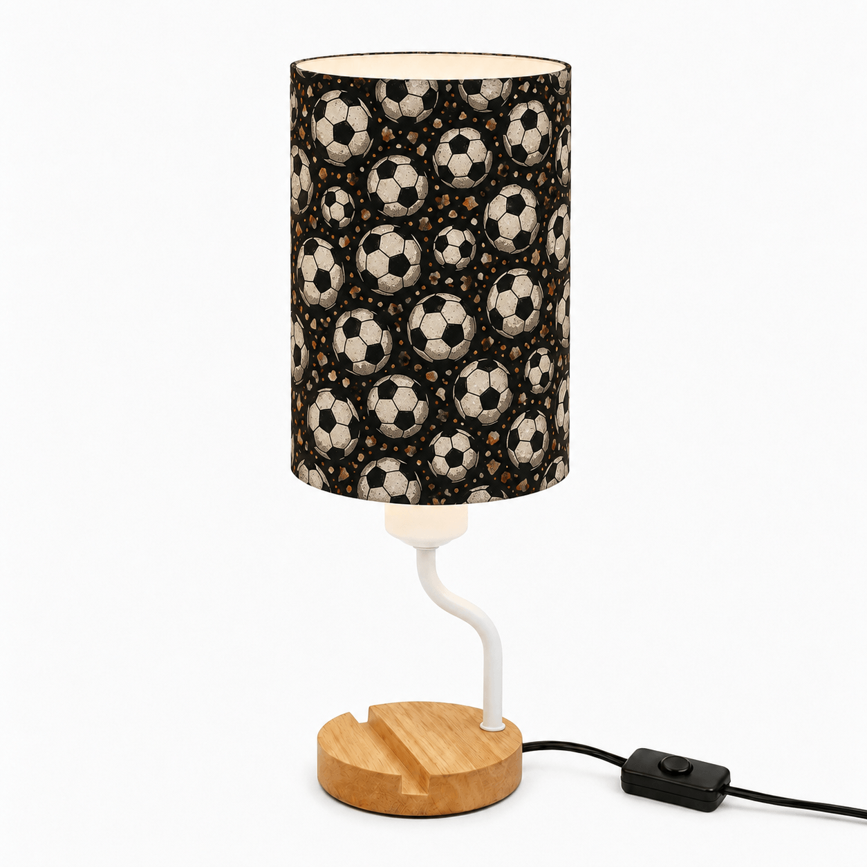 Basketball PLA Eco‑Friendly Dimmable Table Lamp📱 3‑Button Control Bedside Lamp with Phone Stand, Sports Home Decor Gift