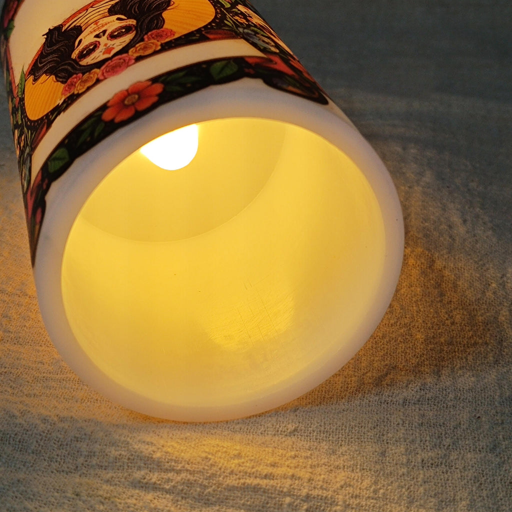 Personalized Prayer LED Candle: Custom Photo Memorial Gift with Remote