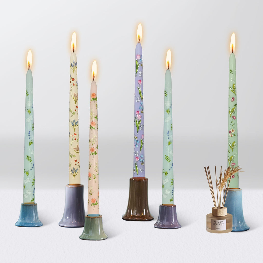 Valentine's Day Spiral Candle Sticks Printed Candlestick, 1pc Twisted Candlesticks,Colorful flowers with fragrance,Wedding Candles