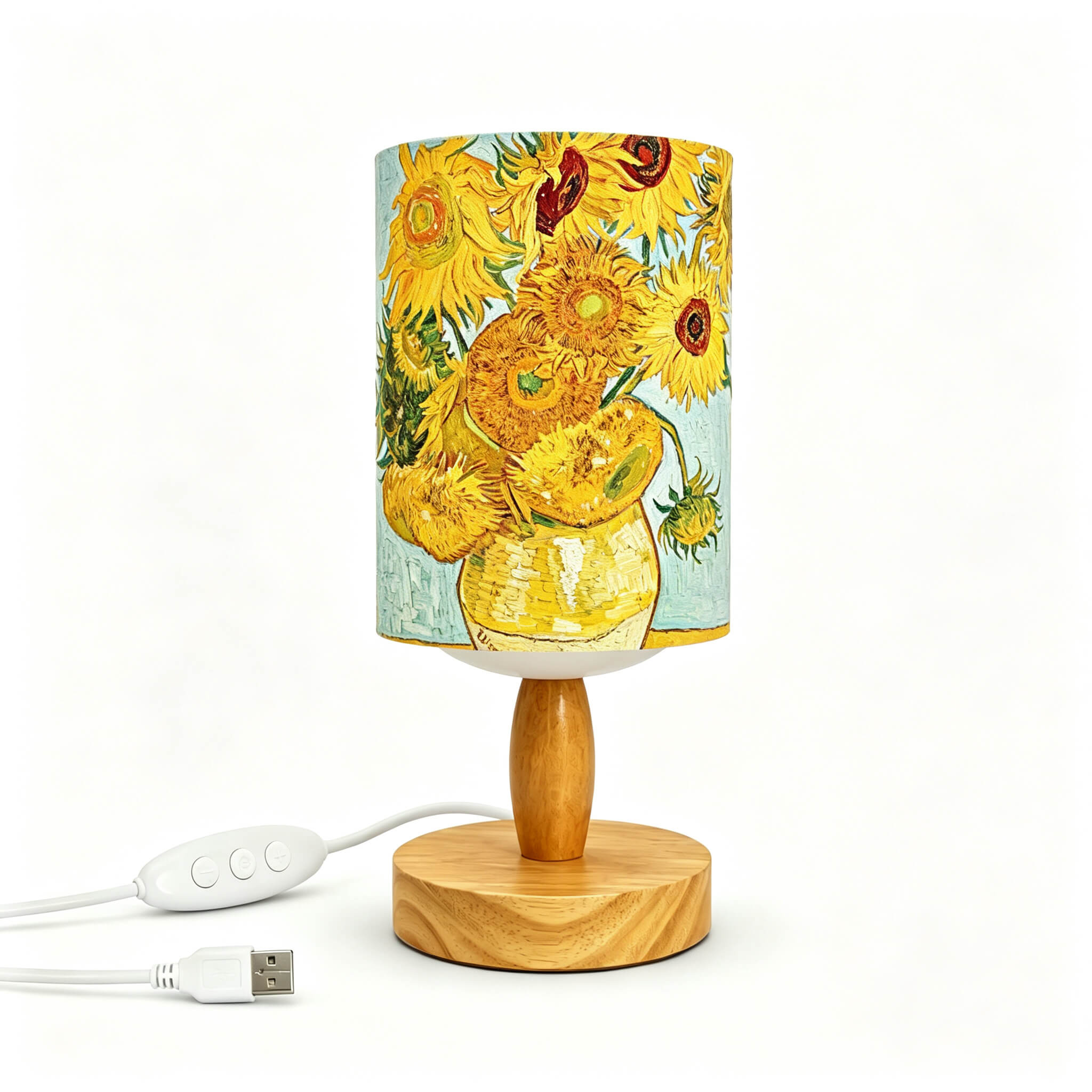 Van Gogh Irises PLA Eco‑Friendly Table Lamp ✨ Button Dimmable Art Bedside Lamp, Aesthetic Impressionist Home Decor Gift