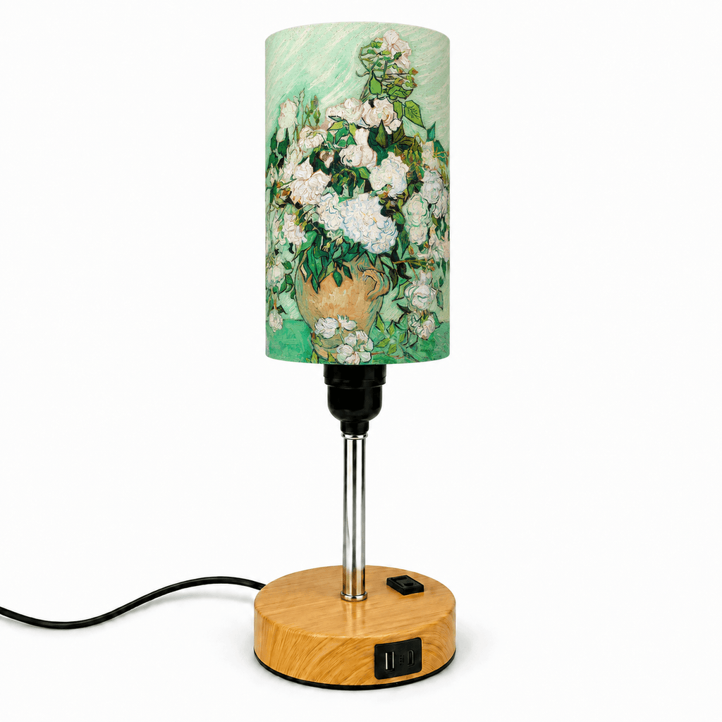 Van Gogh Sunflowers PLA Eco‑Friendly Touch Control Table Lamp🎨 3‑Color Dimmable Multi‑Function Bedside Lamp, Classic Art Home Decor Gift
