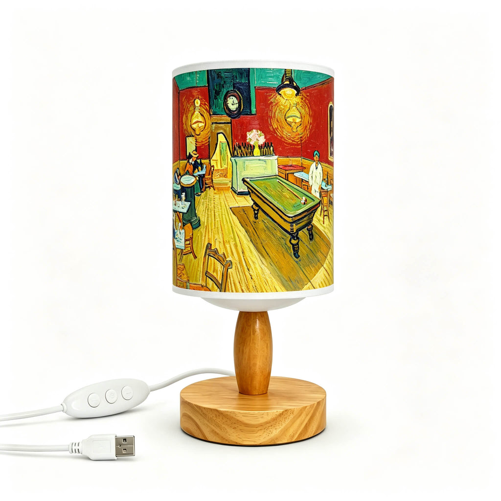 Van Gogh Irises PLA Eco‑Friendly Table Lamp ✨ Button Dimmable Art Bedside Lamp, Aesthetic Impressionist Home Decor Gift