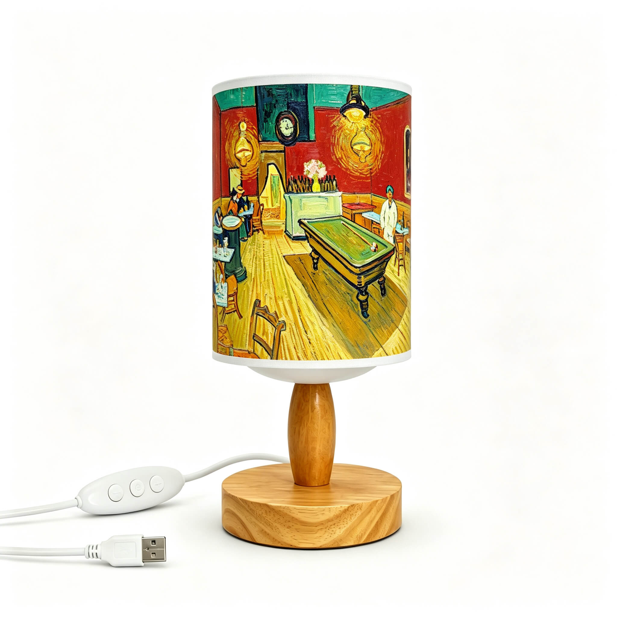 Van Gogh Irises PLA Eco‑Friendly Table Lamp ✨ Button Dimmable Art Bedside Lamp, Aesthetic Impressionist Home Decor Gift