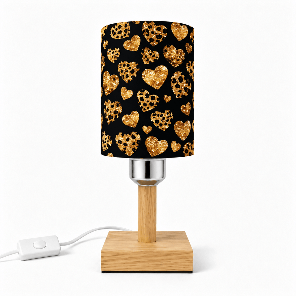 Leopard Heart PLA Eco‑Friendly Dimmable Table Lamp💛 3‑Button Control Bedside Lamp, Glam Fashion Home Decor Gift