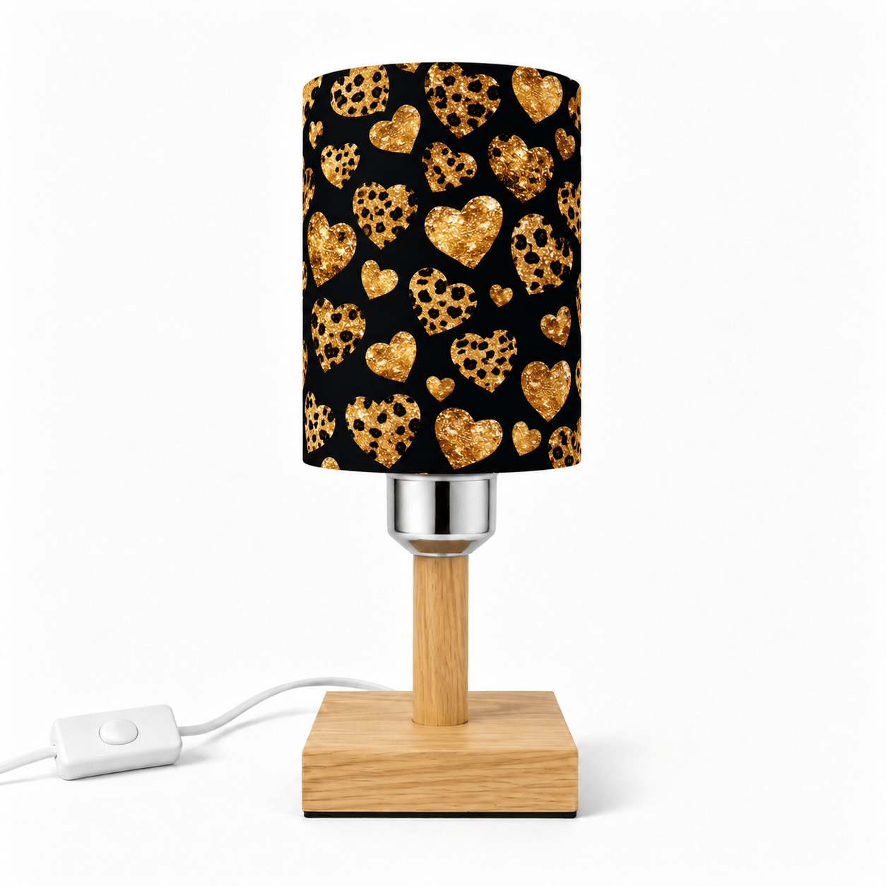 Leopard Heart PLA Eco‑Friendly Dimmable Table Lamp💛 3‑Button Control Bedside Lamp, Glam Fashion Home Decor Gift