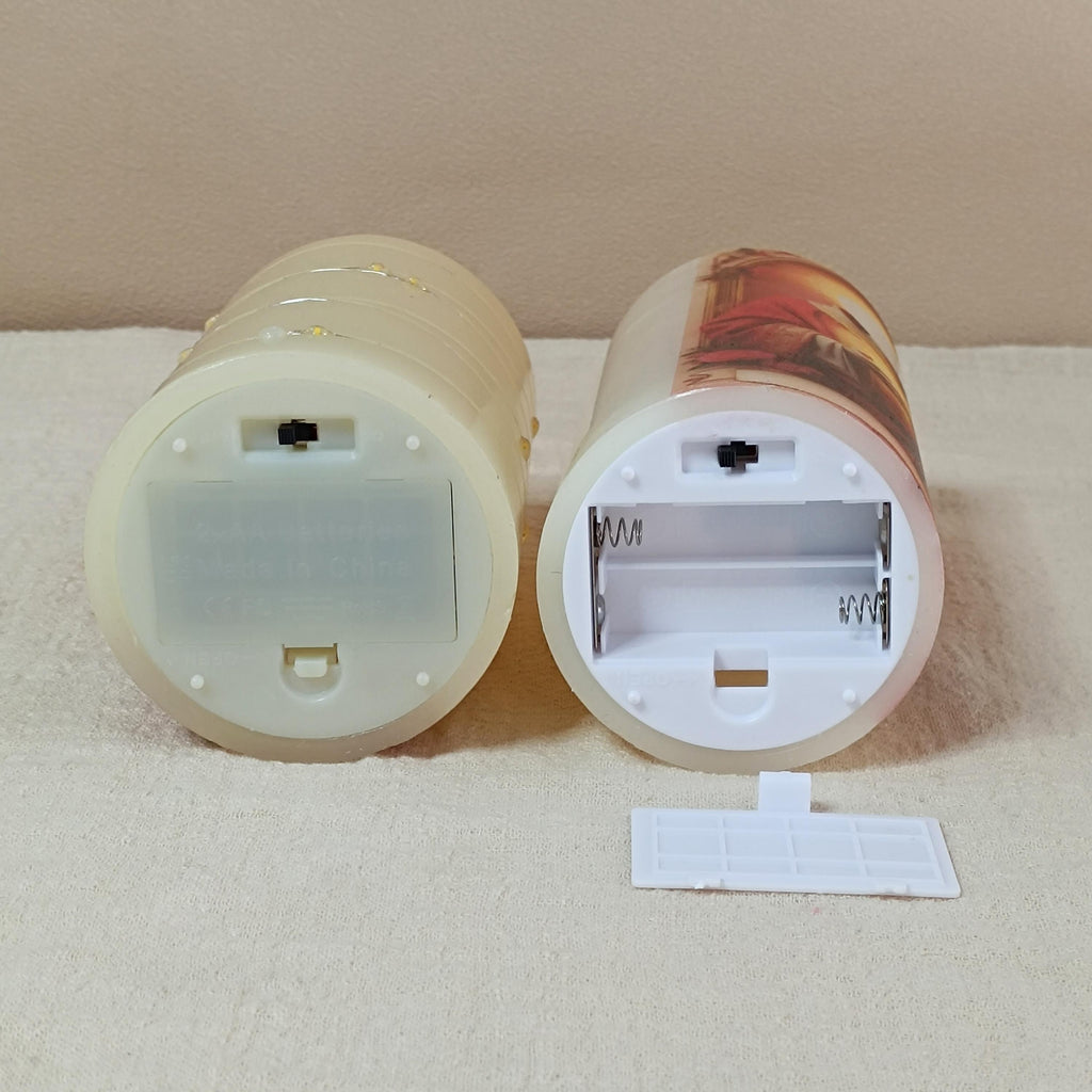 Custom Flameless Prayer Candles with Remote: Real Wax LED Set