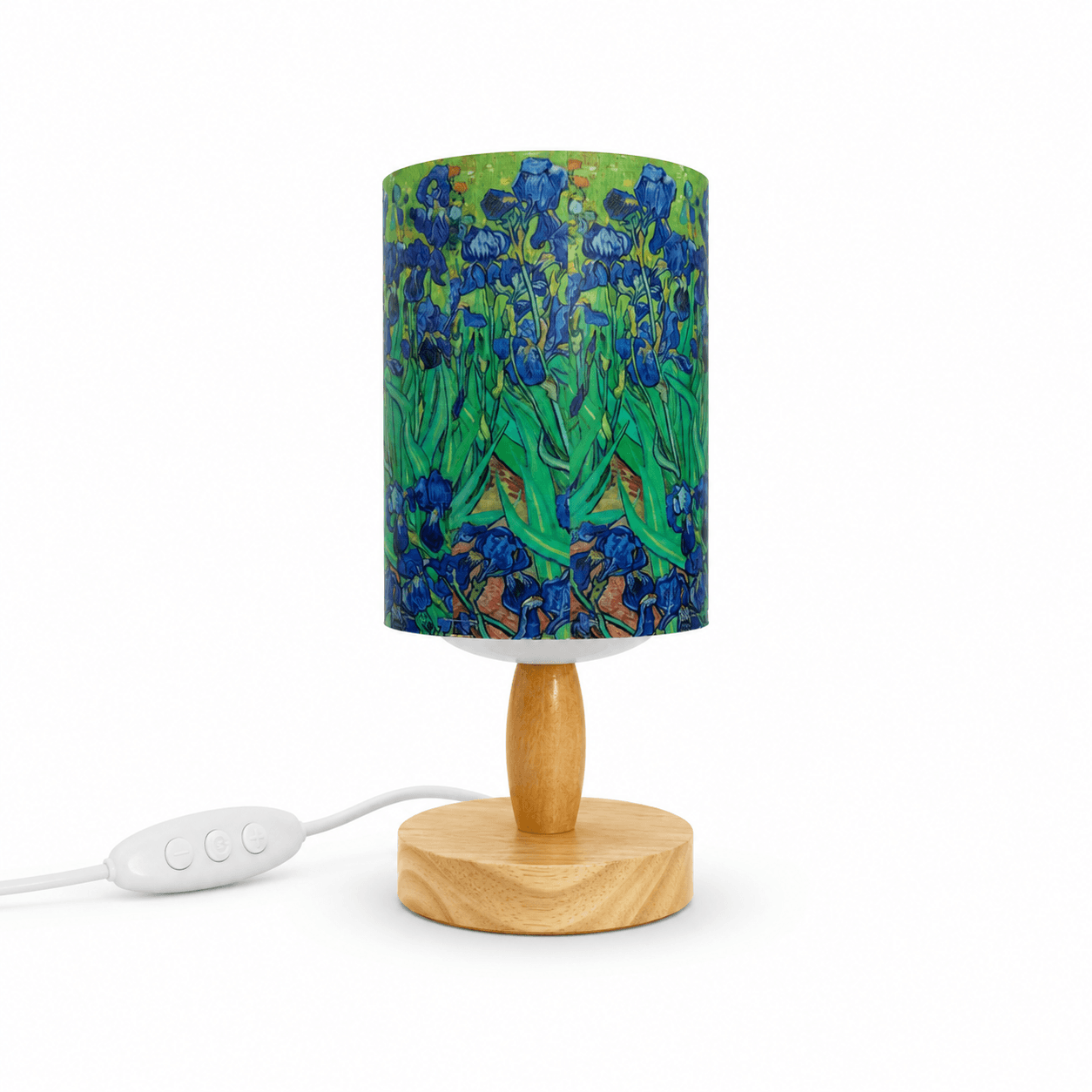 Van Gogh Irises PLA Eco‑Friendly Table Lamp ✨ Button Dimmable Art Bedside Lamp, Aesthetic Impressionist Home Decor Gift