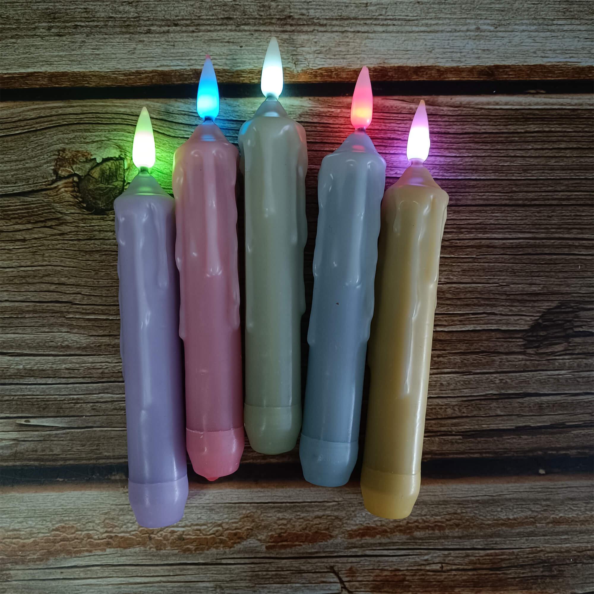6.3 Inch Color LED Candles, Tears Flameless Candles, Battery Powered with Remote Control, Mother's Day Gifts, Home Decoration