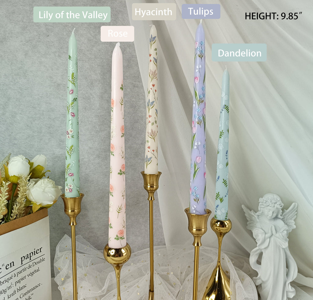 Valentine's Day Spiral Candle Sticks Printed Candlestick, 1pc Twisted Candlesticks,Colorful flowers with fragrance,Wedding Candles