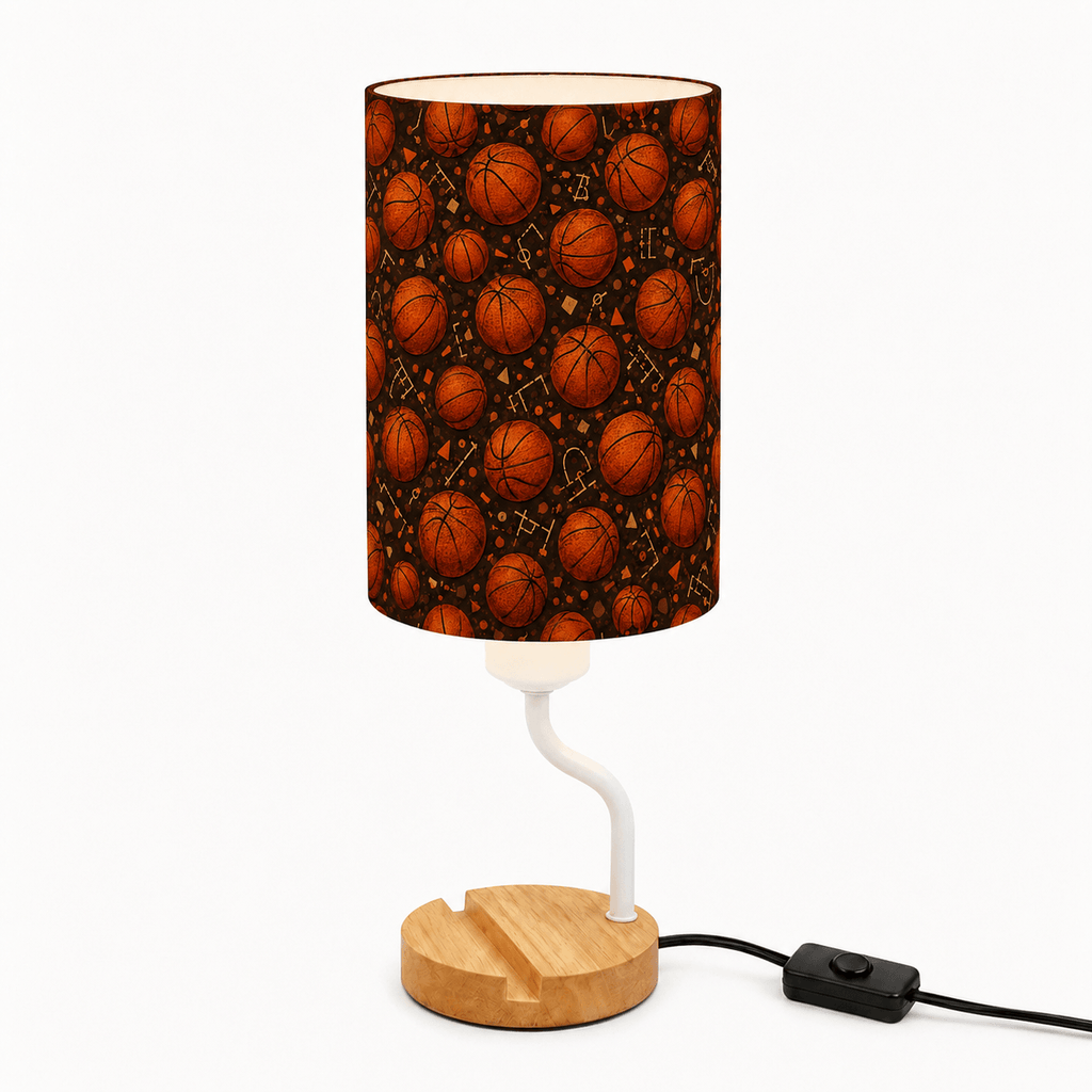 Basketball PLA Eco‑Friendly Dimmable Table Lamp📱 3‑Button Control Bedside Lamp with Phone Stand, Sports Home Decor Gift