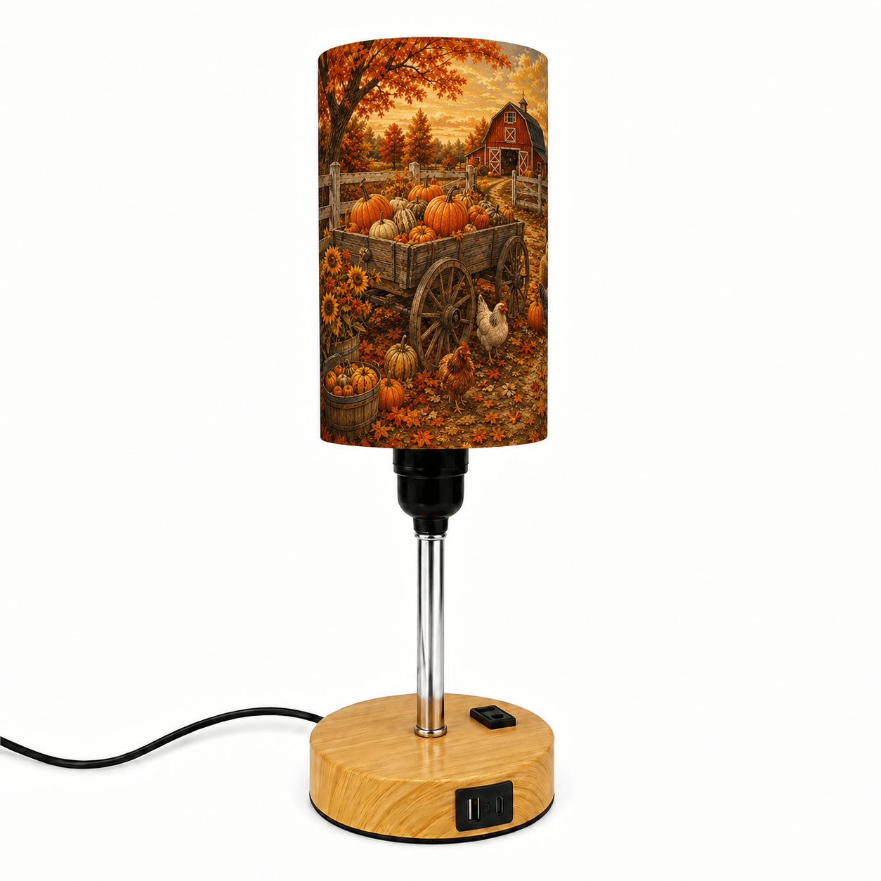 Farmhouse Pumpkin PLA Eco‑Friendly Touch Control Table Lamp🍂 3‑Color Dimmable Multi‑Function Bedside Lamp, Rustic Autumn Home Decor Gift