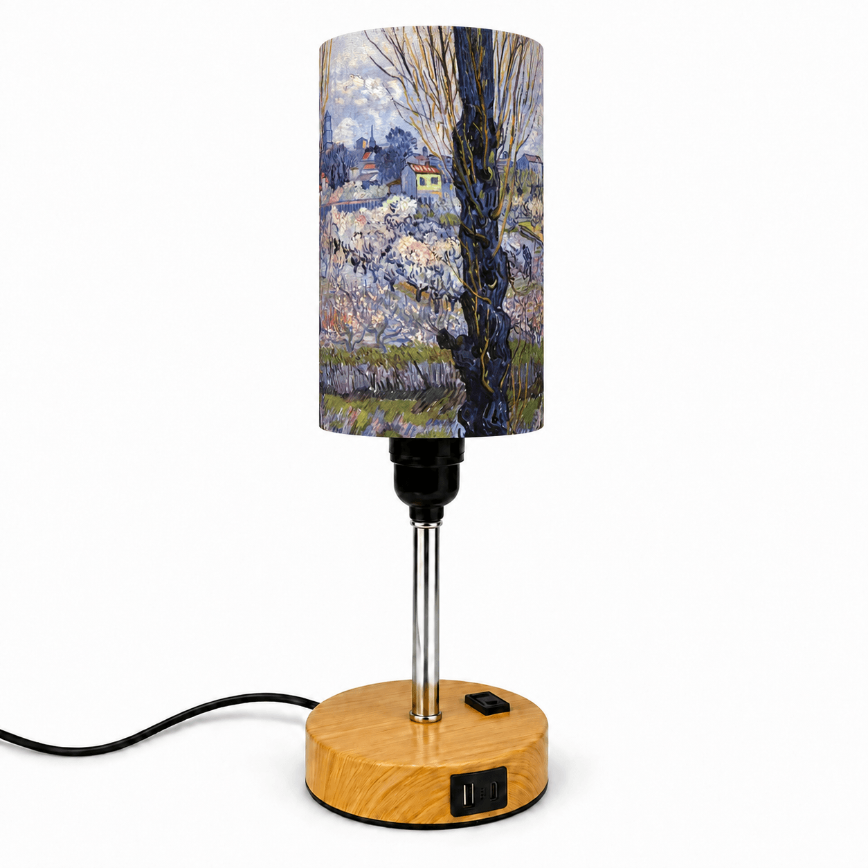 Van Gogh Sunflowers PLA Eco‑Friendly Touch Control Table Lamp🎨 3‑Color Dimmable Multi‑Function Bedside Lamp, Classic Art Home Decor Gift