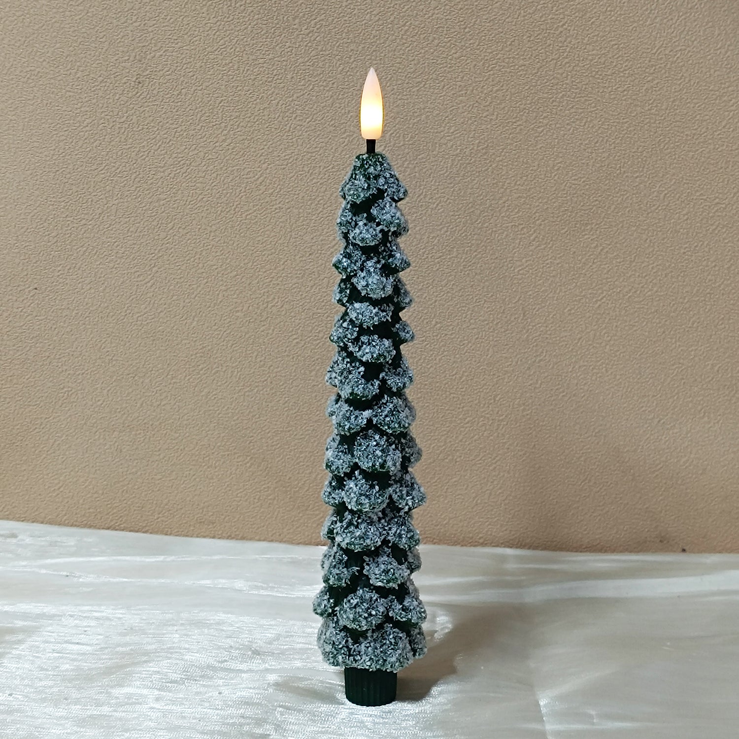 Snowy Tree Shape LED Candle Paraffin Wax Flameless Christmas Decoration Light