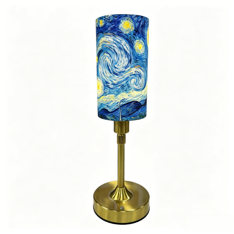 Van Gogh The Starry Night PLA Eco-Friendly Touch Control Table Lamp 🎨 3 Color Dimmable Adjustable Height Metal Table Lamp, Art Home Decor Gift
