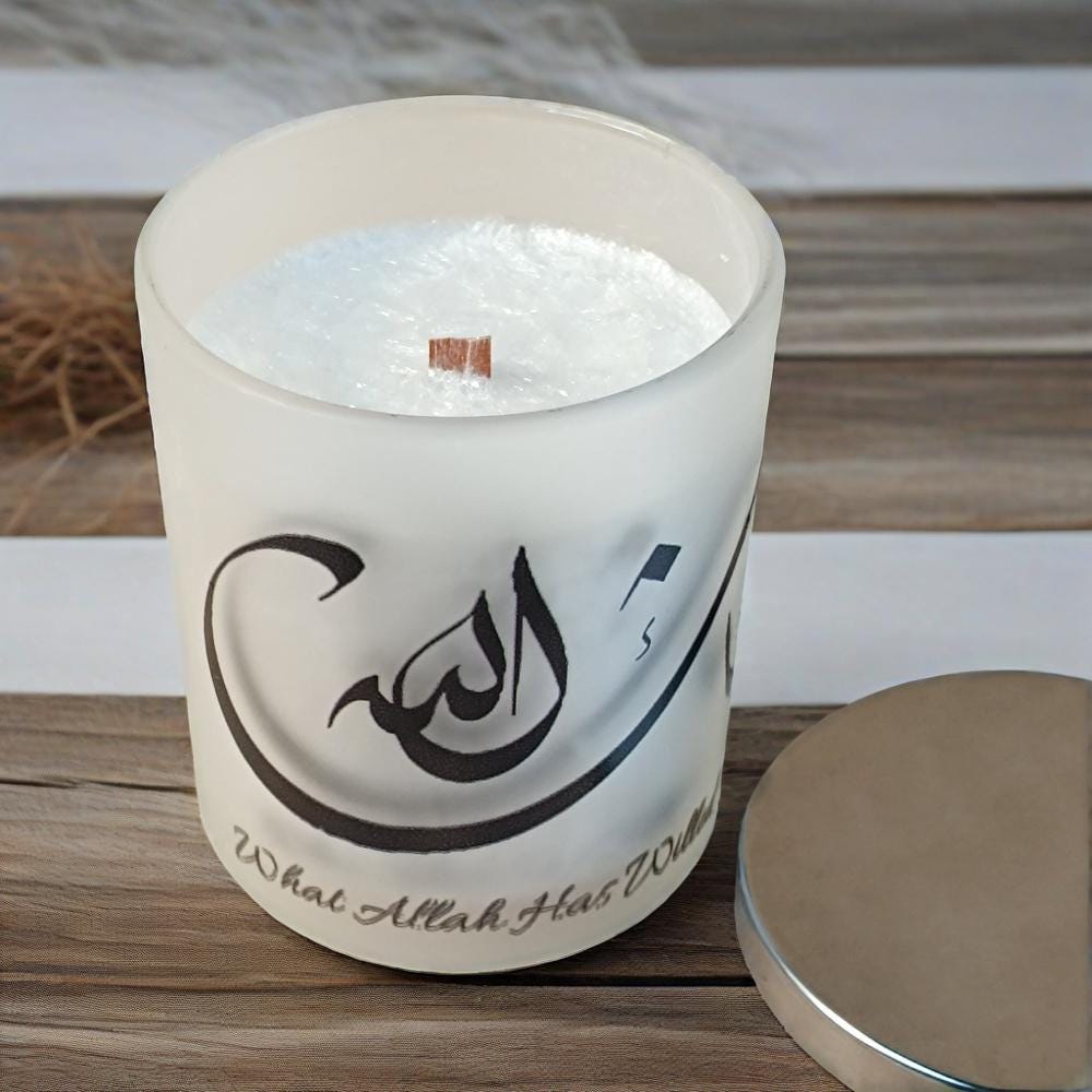Custom Islamic Calligraphy Candle,Muharam Candles,Scented Candle Home Decor, Eid & Ramadan Gift,Islamic Housewarming Gift,Wedding Gift