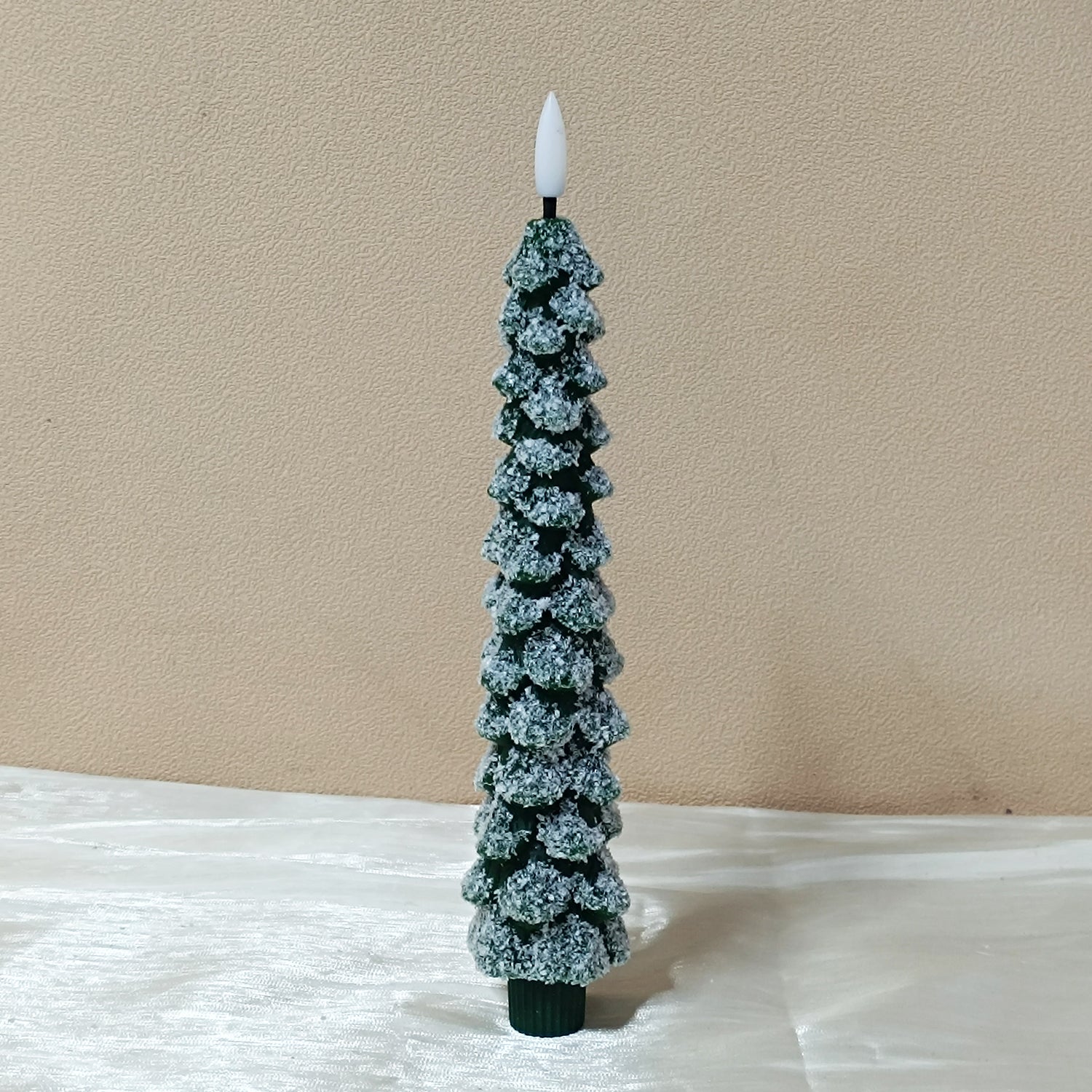 Snowy Tree Shape LED Candle Paraffin Wax Flameless Christmas Decoration Light