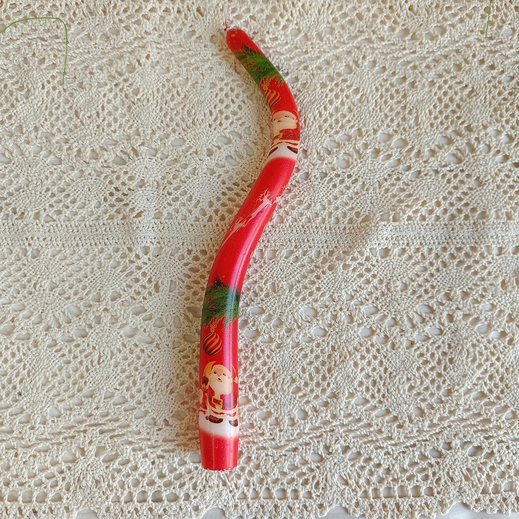 Christmas Spiral Taper Candles,Festive Decorative Unscented Paraffin Twisted Candle for Christmas Decor Party Gift