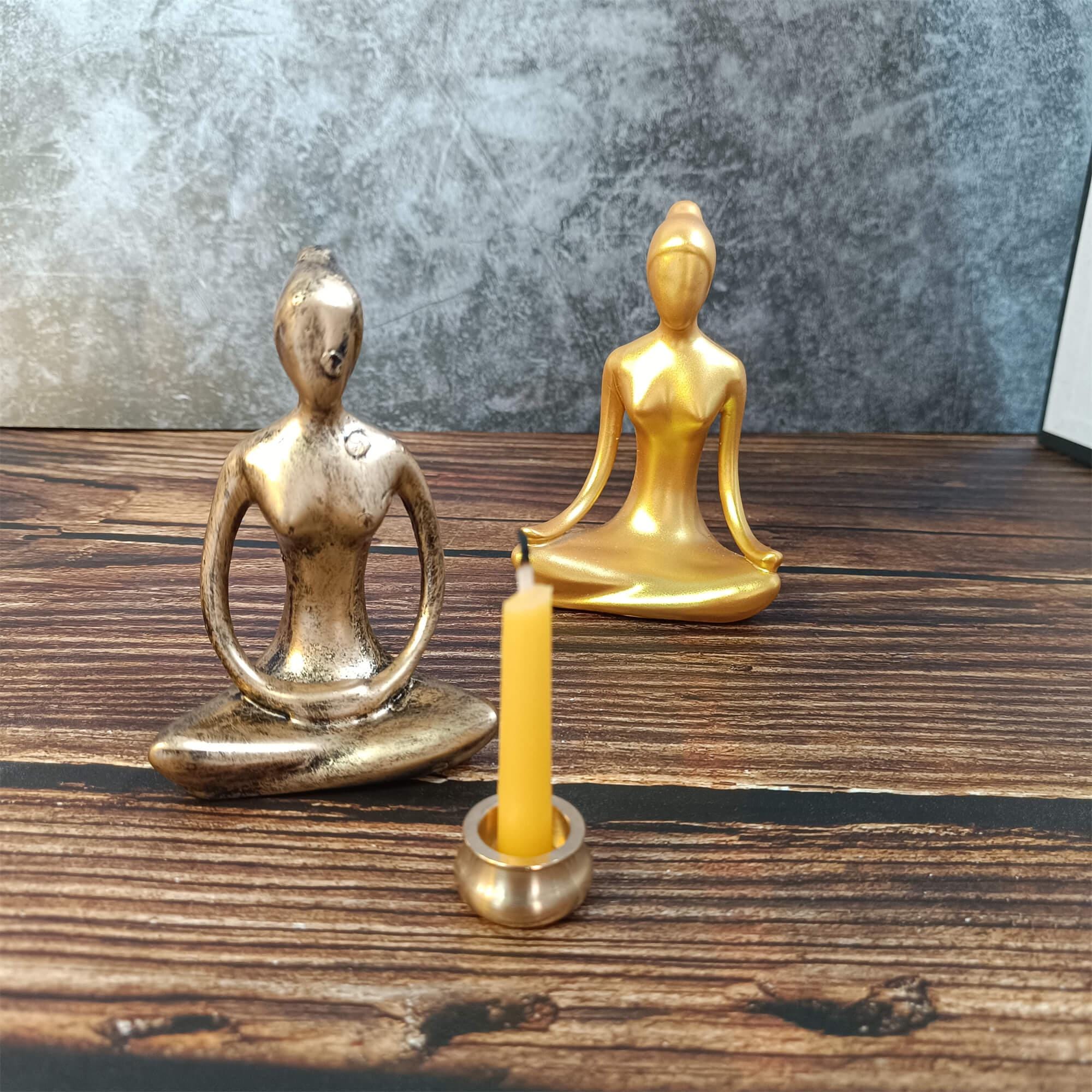 Hand-Painted Resin Yoga Statue: Serene Meditation Decor