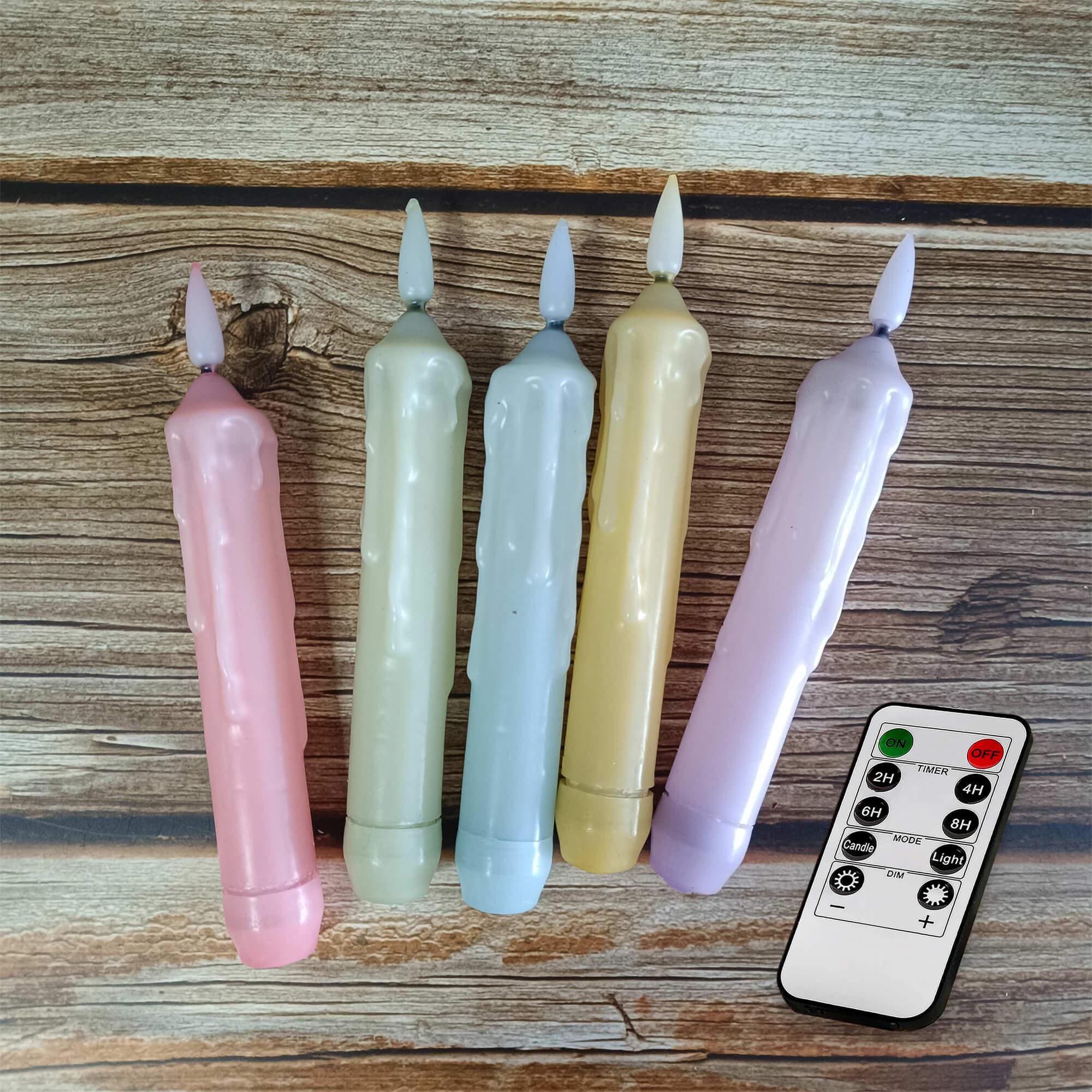 6.3 Inch Color LED Candles, Tears Flameless Candles, Battery Powered with Remote Control, Mother's Day Gifts, Home Decoration