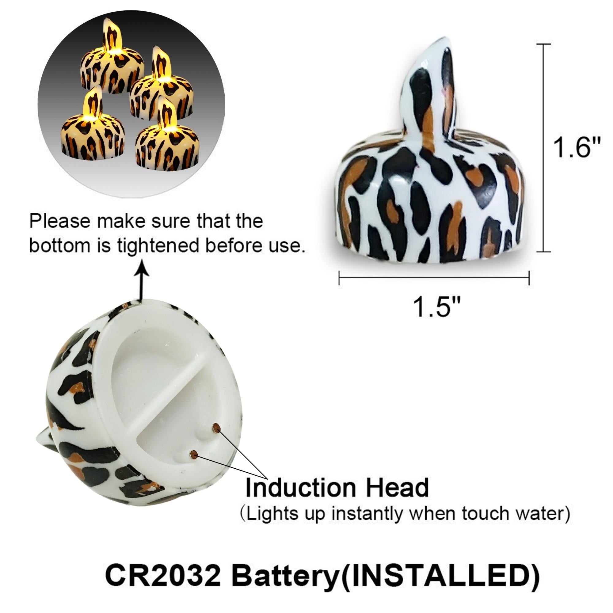 Floating Tea Light Candles 12-Pack 1.6"x1.5" Battery LED Candles Waterproof Bath Pool Decor