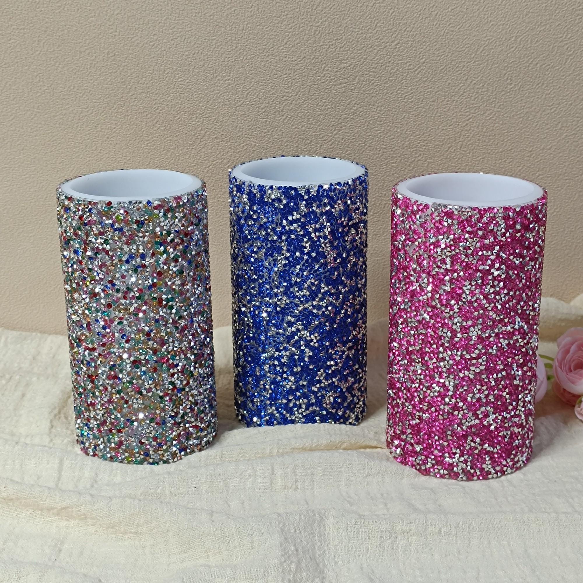 6 Inch LED Pillar Candles,Flameless Rhinestone Candles with Remote Control and Timer，Battery Operated Flickering for Home Decor Christmas