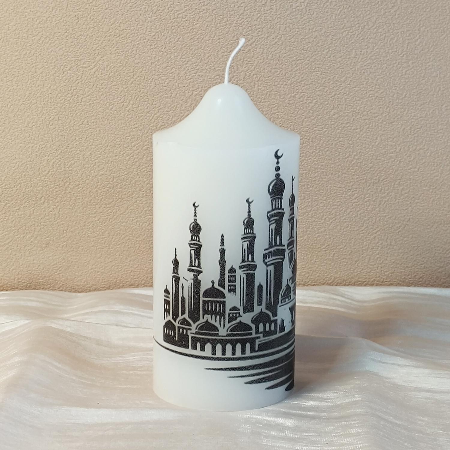 Personalized Islamic Candle: Custom Arabic Calligraphy, Ramadan Eid Gift