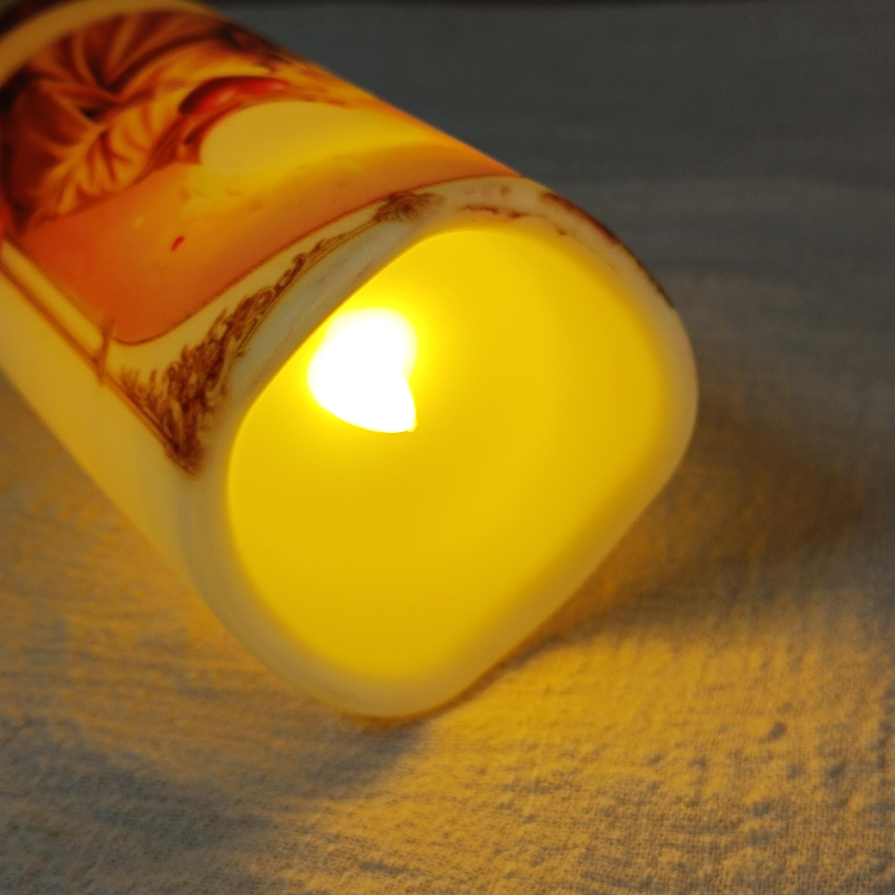 Custom Saint Flameless LED Candle: Prayer Votive with Remote & Timer