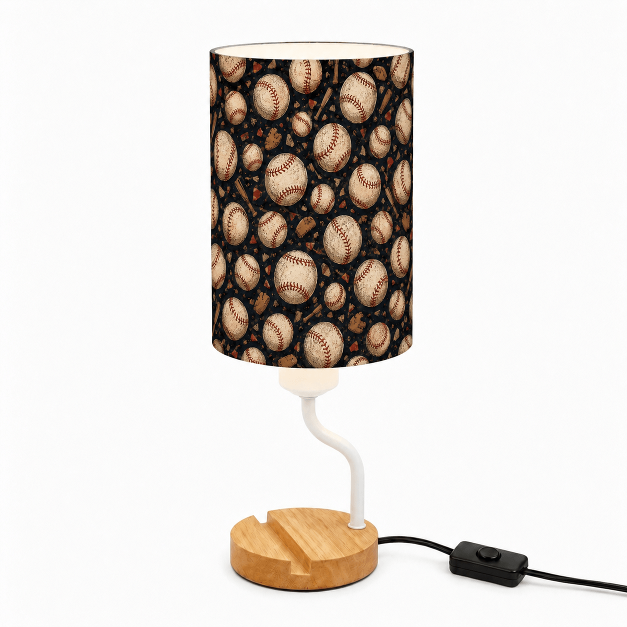 Basketball PLA Eco‑Friendly Dimmable Table Lamp📱 3‑Button Control Bedside Lamp with Phone Stand, Sports Home Decor Gift