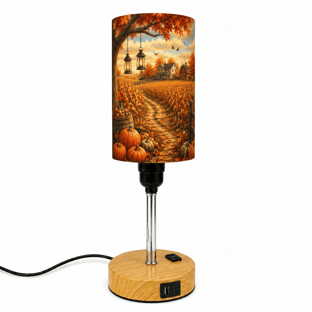 Farmhouse Pumpkin PLA Eco‑Friendly Touch Control Table Lamp🍂 3‑Color Dimmable Multi‑Function Bedside Lamp, Rustic Autumn Home Decor Gift