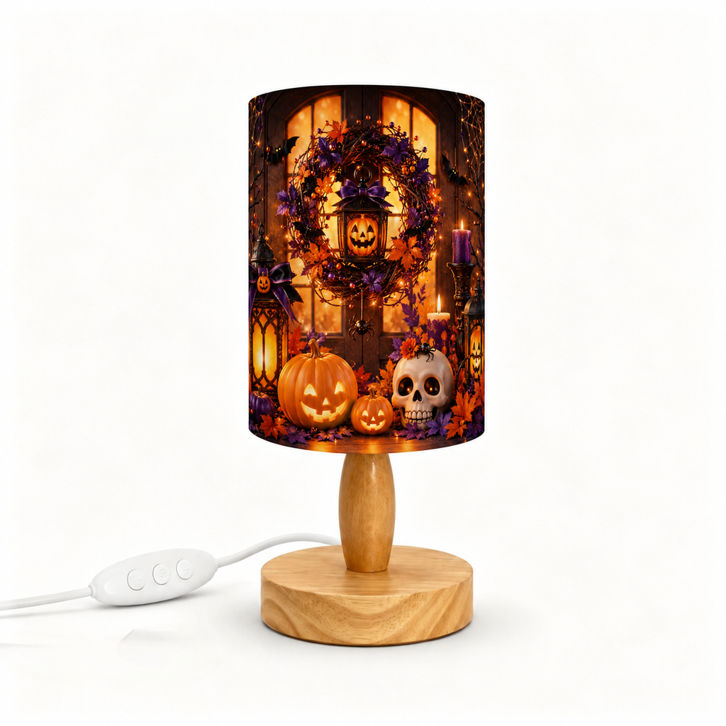 Cute Halloween Scarecrow PLA Eco‑Friendly Dimmable Table Lamp 👻 Button Control Bedside Lamp, Fall Pumpkin Seasonal Home Decor Gift