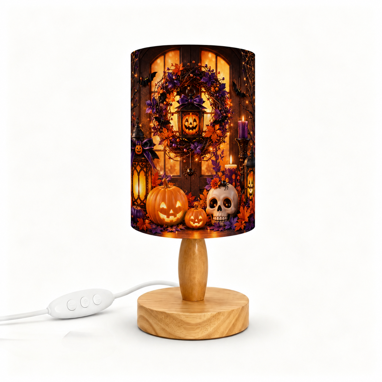 Cute Halloween Scarecrow PLA Eco‑Friendly Dimmable Table Lamp 👻 Button Control Bedside Lamp, Fall Pumpkin Seasonal Home Decor Gift