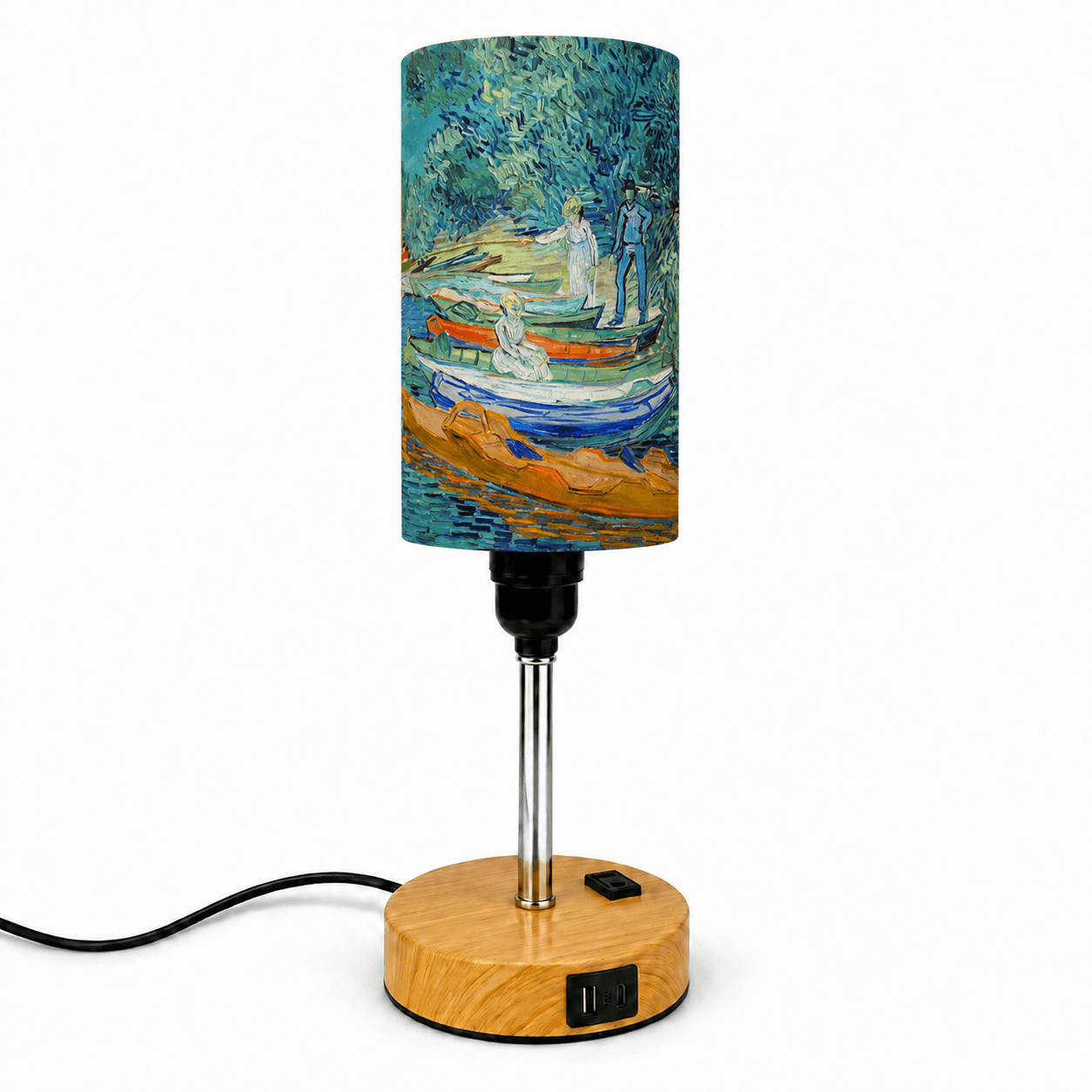 Van Gogh Sunflowers PLA Eco‑Friendly Touch Control Table Lamp🎨 3‑Color Dimmable Multi‑Function Bedside Lamp, Classic Art Home Decor Gift