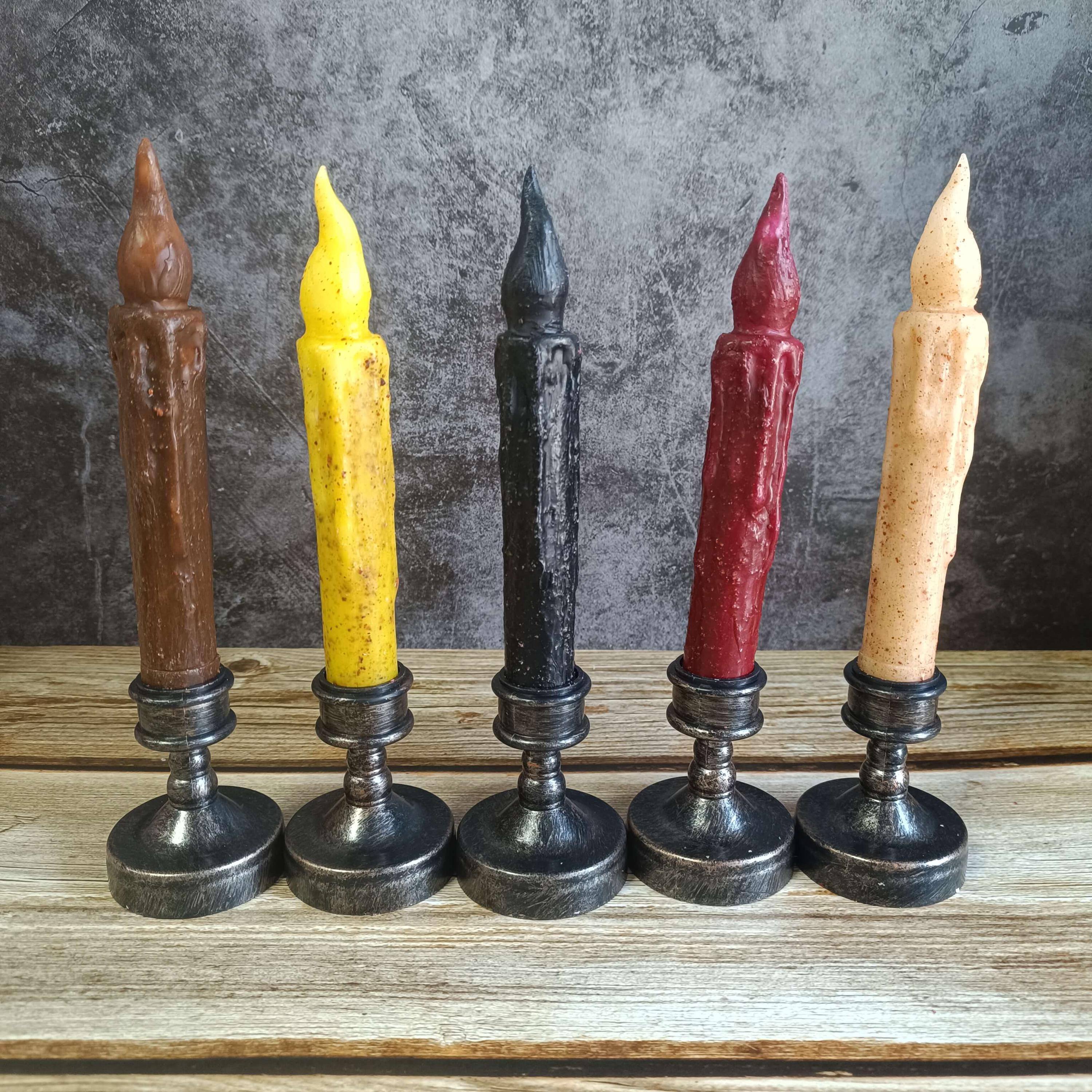 6.7 Inch Vintage LED Candle, Simulated Flame Candle, Rustic Decor Candle, Battery Powered with Timer, Mother's Day Gift
