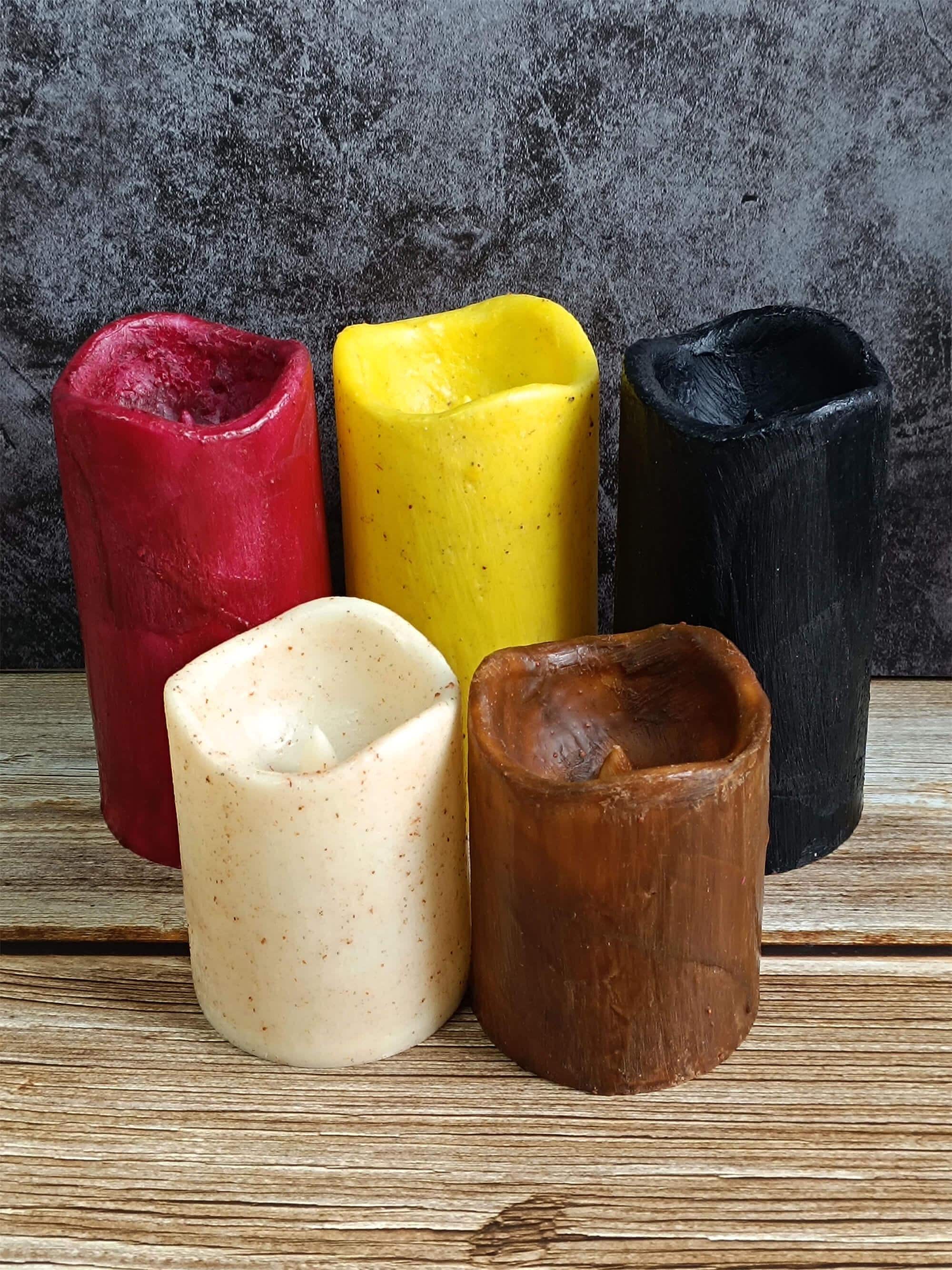 Wavy Flickering LED Flameless Candle, Pillar Battery Operated Candle, Dripless Candles, Rustic Candles, Home Decor, Gift for Christmas